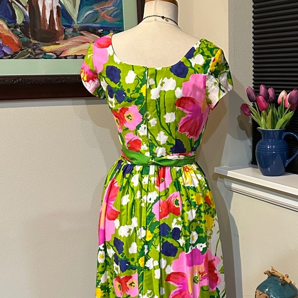 Englantine Rose Floral Print Long Gown / Maxi Dress by Bergdorf Goodman -  S - Picture 8 of 16